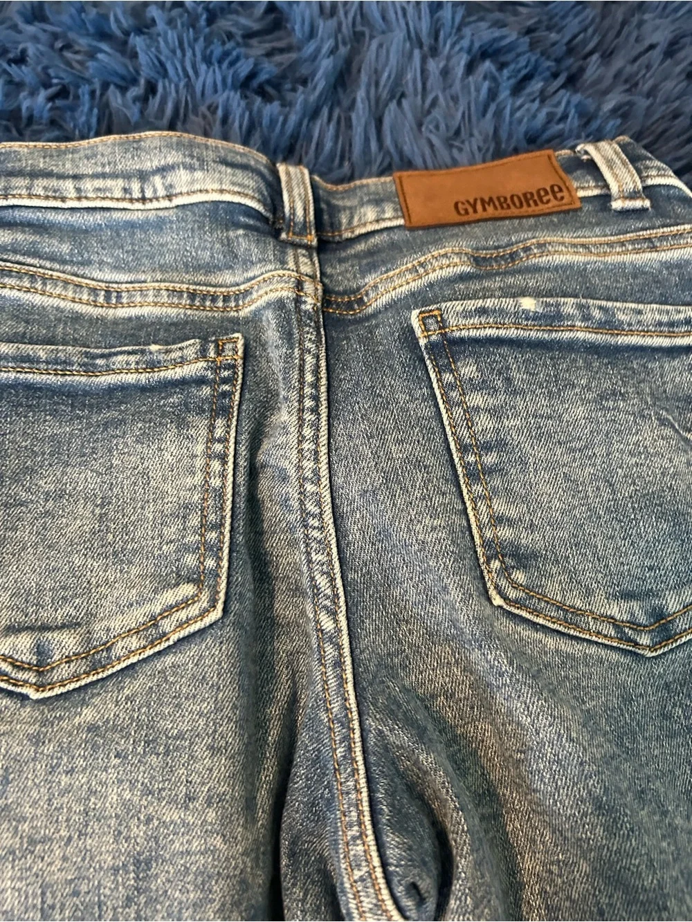 Gymboree Light Wash Denim Jeans Pair with Braided Pocket Detail